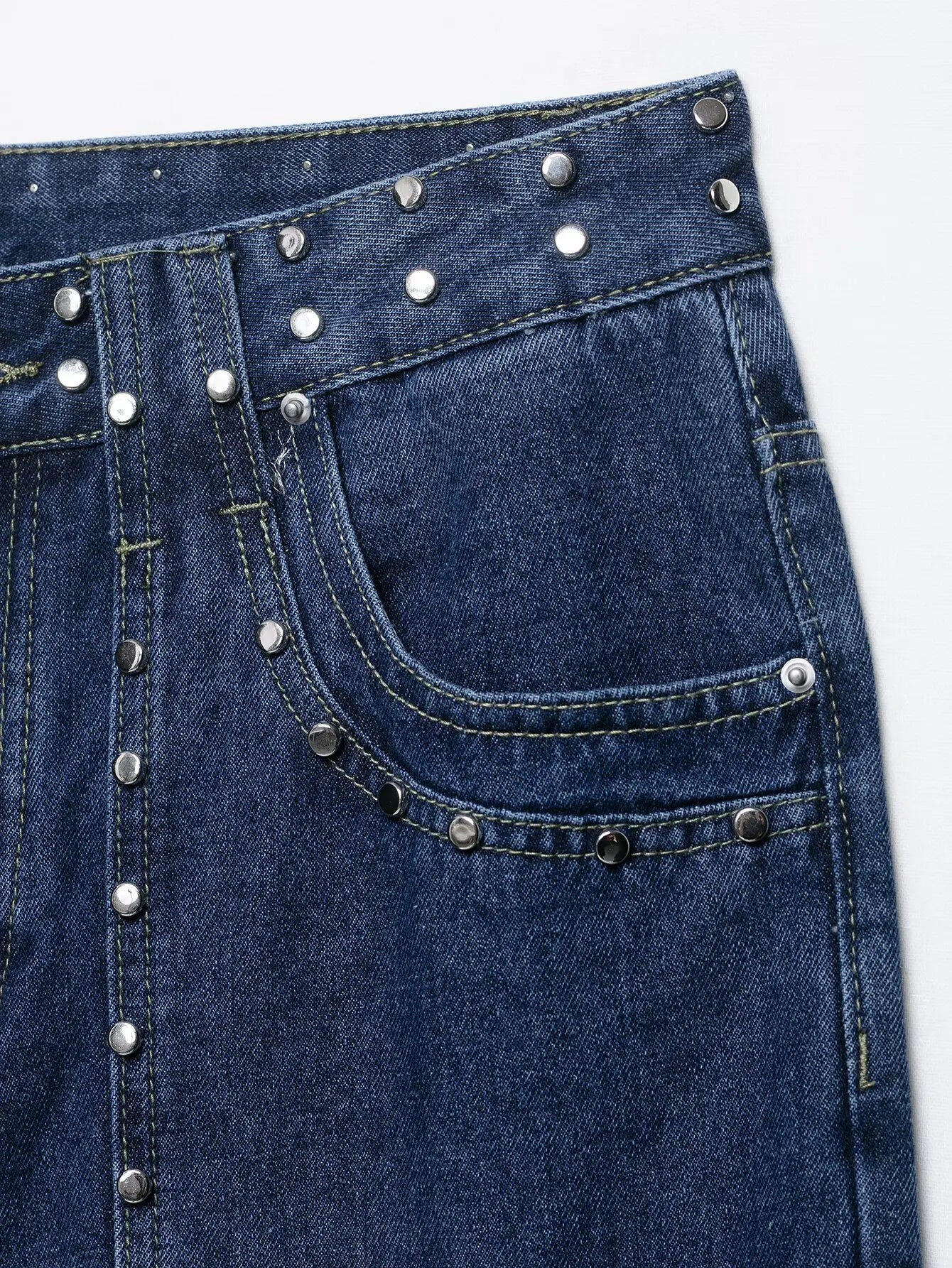 European style new women's fashion versatile temperament straight embroidered low waist jeans trousers