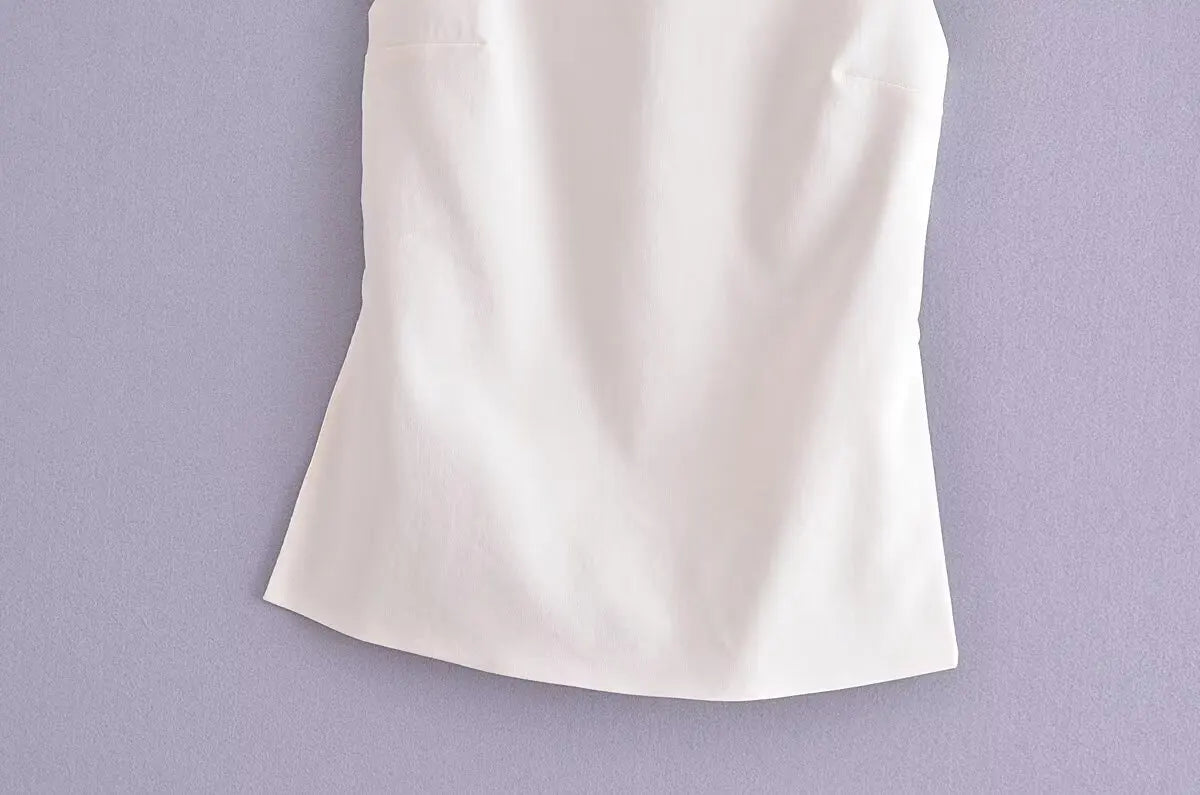 TRAF Women Top 2024 Lace Up Backless Camisole Top Women Cheap clothes Sexy Fashion Tanks & Camis Crop top Women White Black top