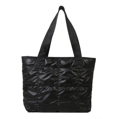 Fashion Tote Handbags for Women Black Large Capacity Soft Rhombus Bags Vinatge Quilted Shoulder Bag Purse for Travel Shopping