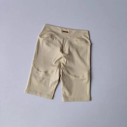 Women's yoga exercise shorts, high waist, tight fit, quick drying peach hip yoga five point exercise and fitness pants