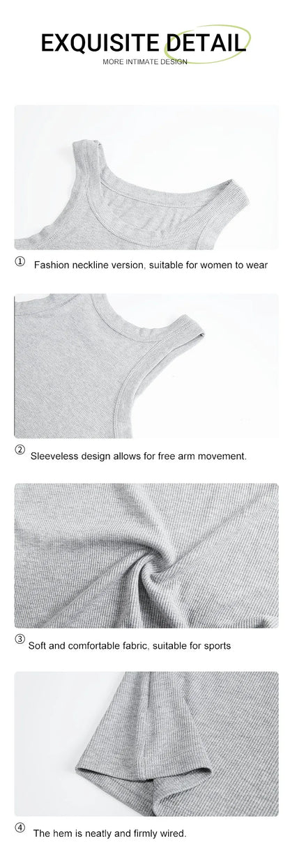 Camisole Tank Soft Top For Women Summer Outfits Tight And Sexy Tank Top Knitted Bottom Shirt And Sleeveless Top For Outerwear