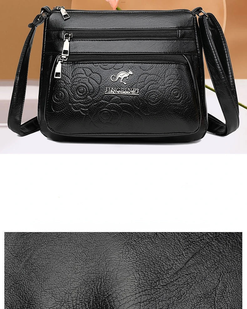 Women Mother Bag Middle-aged Elderly Shoulder Messenger Crossbody Bag Purses Handbags Bolsa 3 Zippers Luxury Design