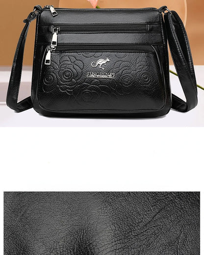Women Mother Bag Middle-aged Elderly Shoulder Messenger Crossbody Bag Purses Handbags Bolsa 3 Zippers Luxury Design