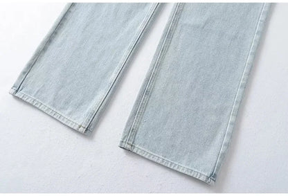 Blue Jeans Women High Waist 2025 Loose Casual Boyfriend Long Jeans For Work Ladies Simple Straight Leg Denim Pants For Women