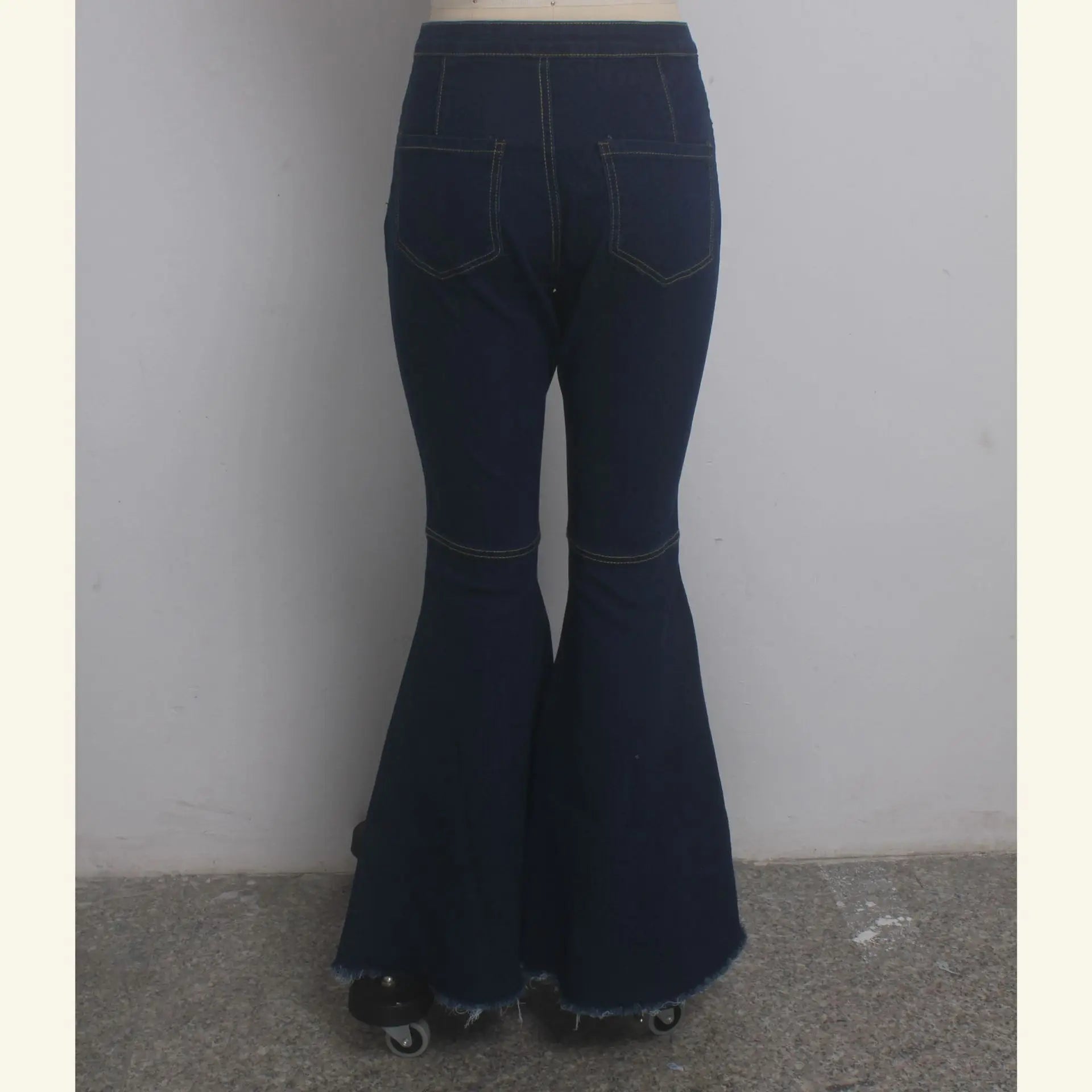Women Jeans Flare Pants Sexy Denim Long Pant Hip Wrap Casual Solid Elegant Splice Regular Slim Fit High Waist Trousers Summer