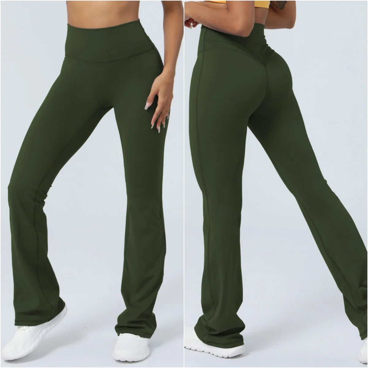 Women Yoga Pants 4 Way Stretch Tummy Control Workout Running Bell Bottom Leggings Long Bootleg Gym Flare Pants Women Sportswear