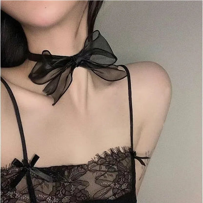Black Choker Necklace For Women Elegant Lace Velvet Stretch Chain Gothic Flower Short Clavicle Neck Cord Aesthetic Jewelry Gift