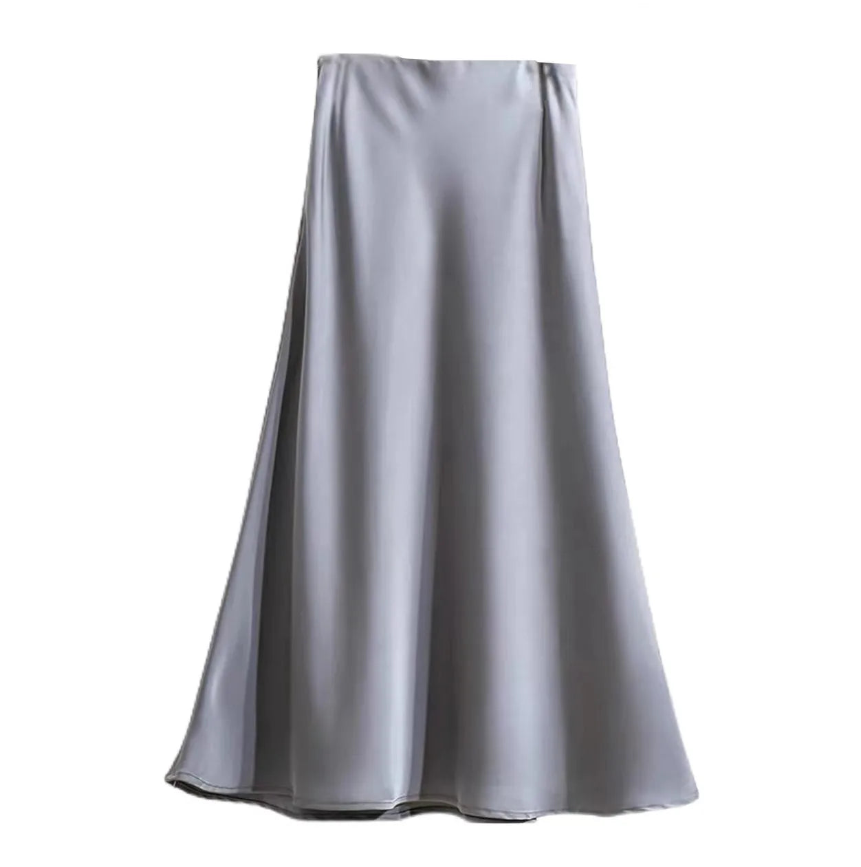 Long Skirts for Women High-waisted Thin Satin Acetate Silky Fishtail Skirt Korean Fashion Clothing Elegant Women's A-line Skirt