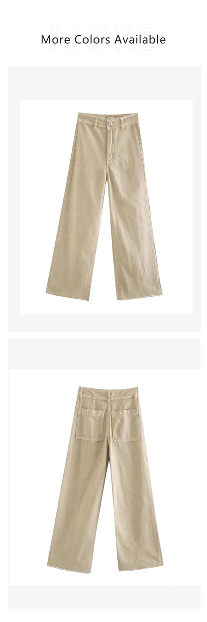 2023 New Women's Wear High Quality Fashion High Waist Straight Slender Wide Leg Jeans