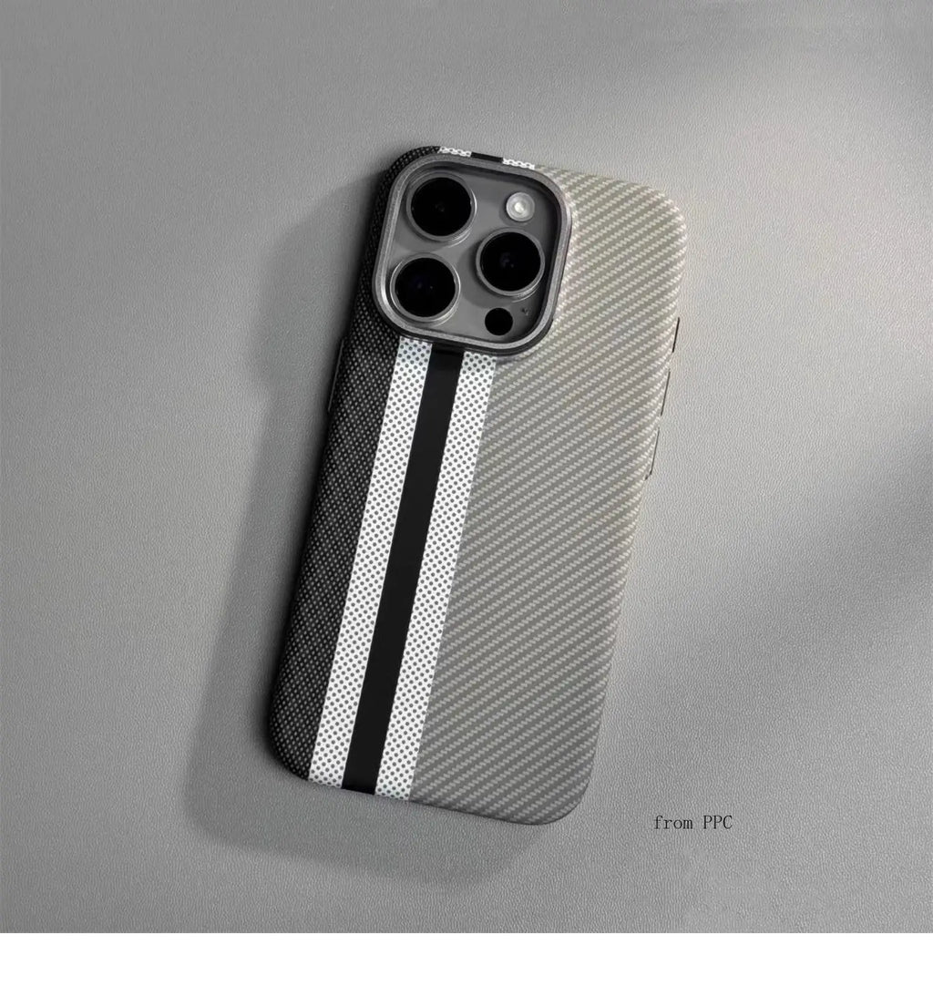 Carbon Fibre Magnetic Phone Case 16 Cover for iPhone 15 14 Pro Max Wireless Charging MagSafe Shell Alloy Camera Ring Armor Funda