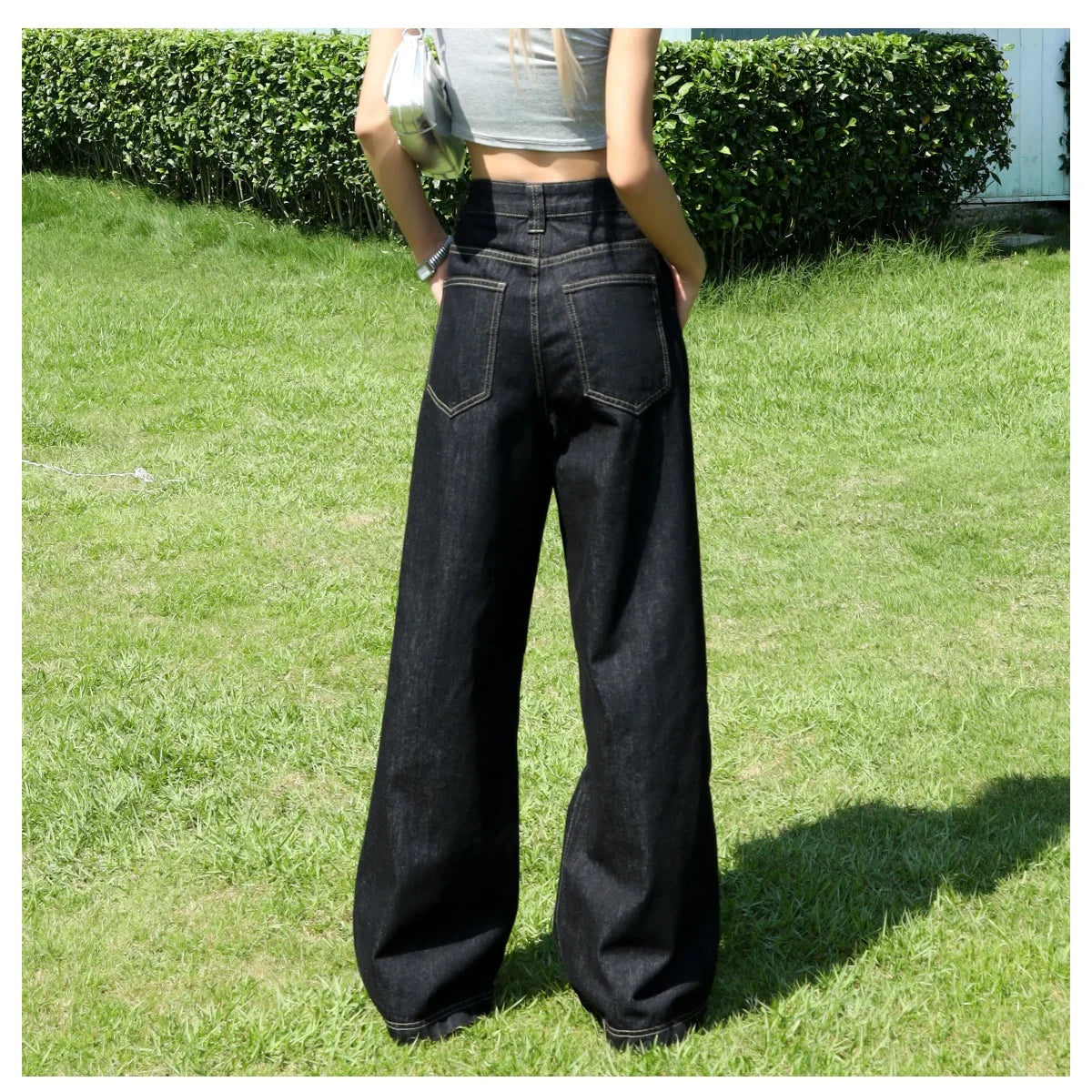 Women's Low-Waist Straight Wide-Leg Jeans Loose and Versatile Basic Fashionable Urban Style Casual Trousers
