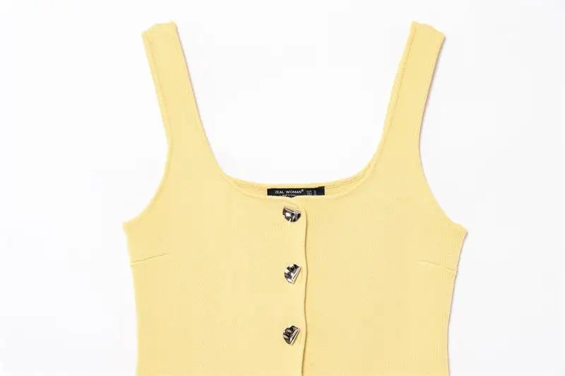 Women's 2025 New Summer Tops Chic Elastic Slim Elegant Holiday Women's Tops Summer Street Fashion Youth Tank Tops