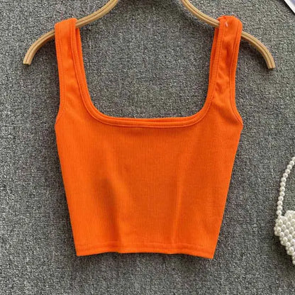 Tank Top Women Sexy Backless Y2k Top Slim Fit Bottoming Blouse Solid Crop Top Sleeveless Camis Mujer