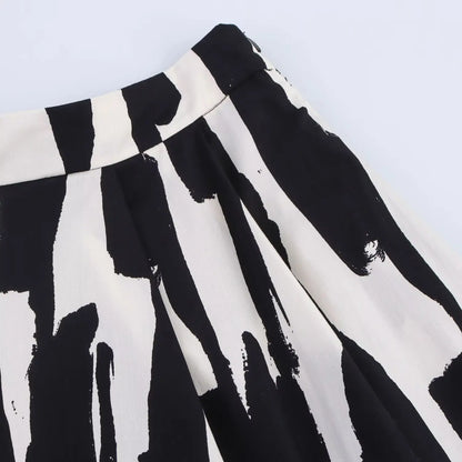 Skirts Summer Women's 2025 New Chic Print High Waist Women's Skirts Fashion Joker Street Youth Holiday Travel Skirts