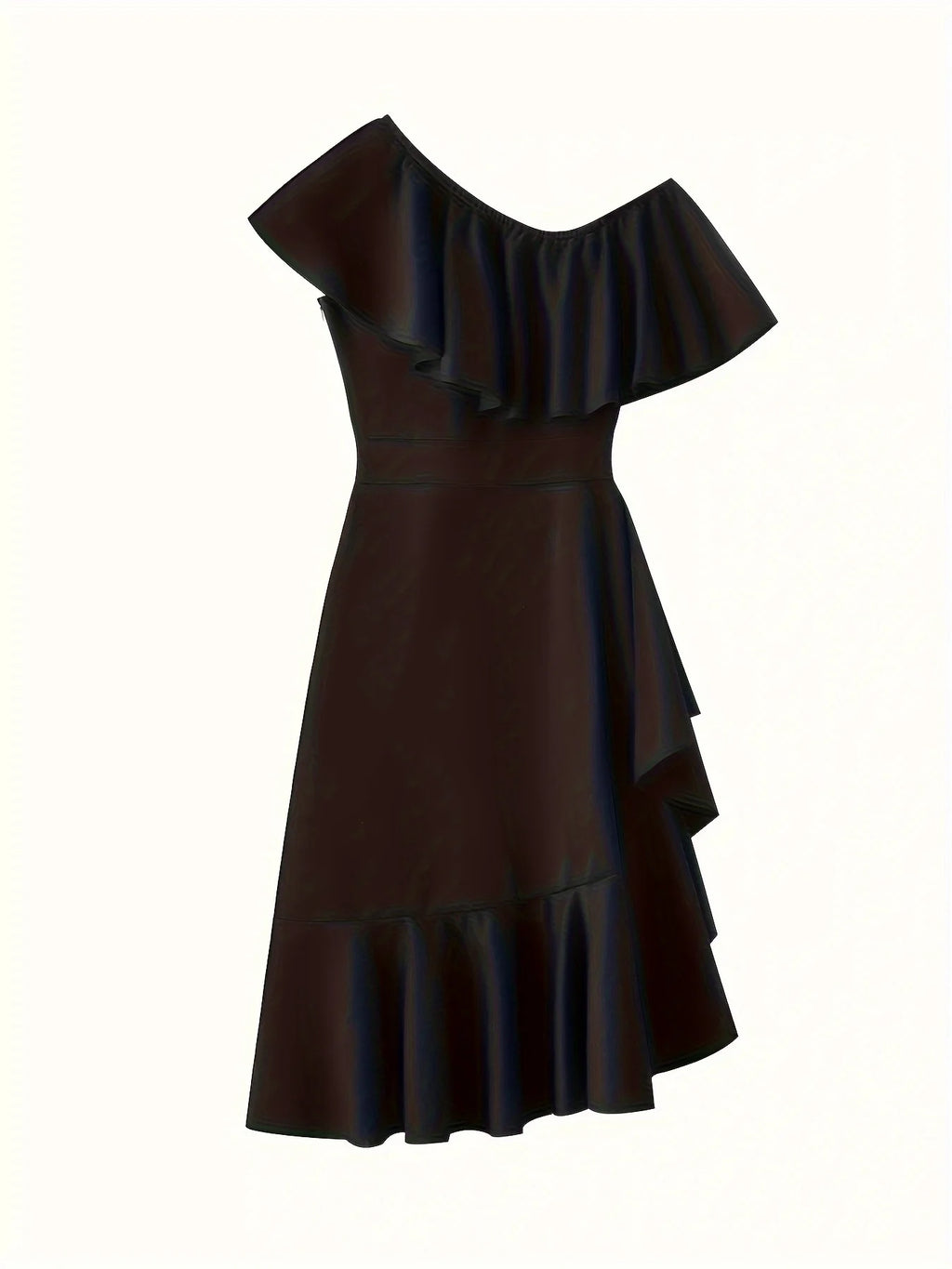 Dresses for Women Novelty Wedding Dress Off Back Shoulder Midi Ruffles Zipper Cocktail Elegant Prom Dresses