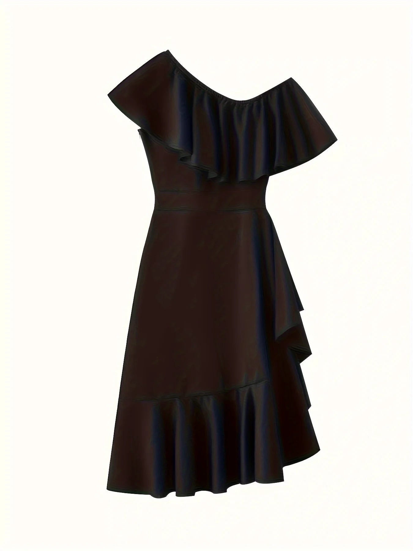 Dresses for Women Novelty Wedding Dress Off Back Shoulder Midi Ruffles Zipper Cocktail Elegant Prom Dresses