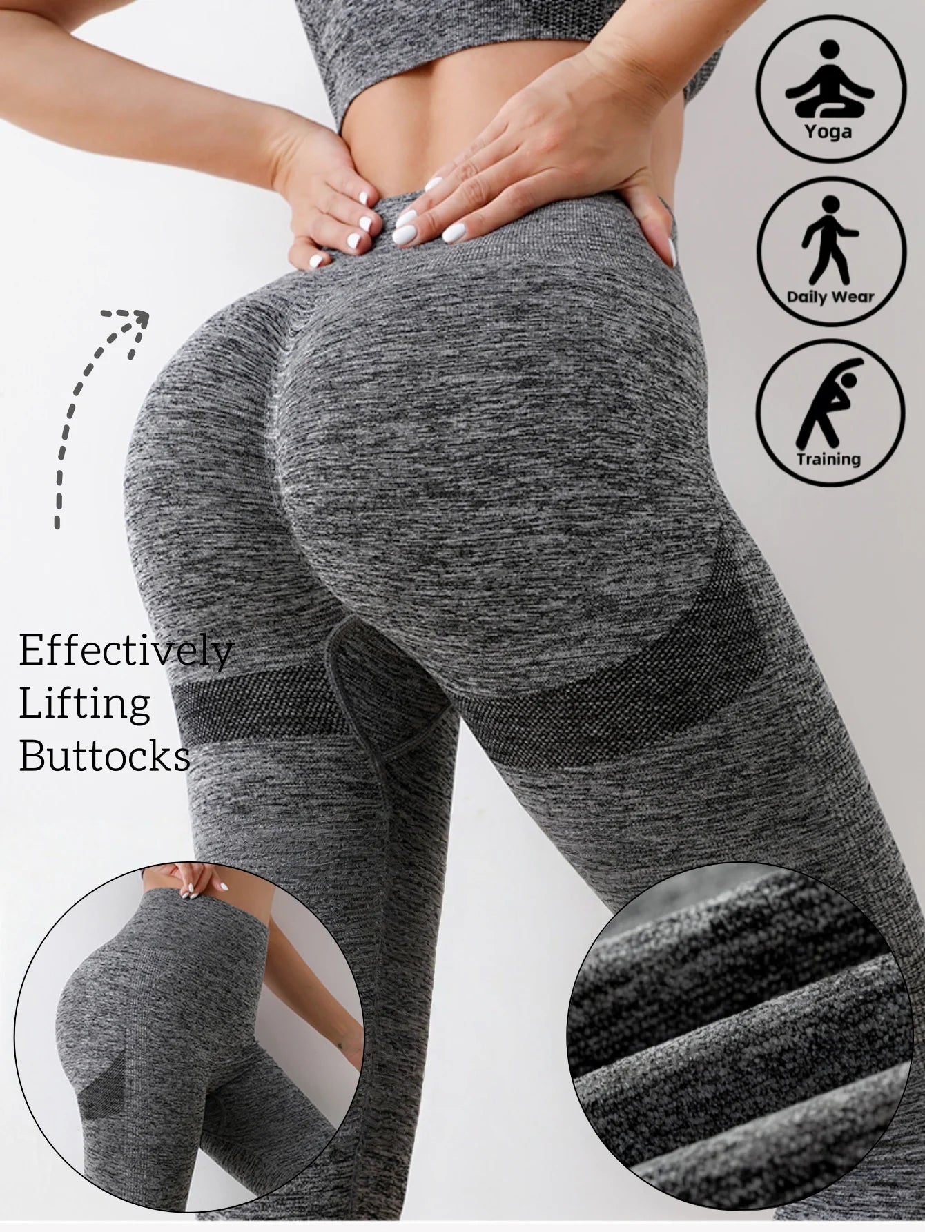 Women'S Sports Yoga Pants Fitness Hip Lifting High Waisted Pants Abdominal Compression Tight Fitting Breathable Sports Fitness