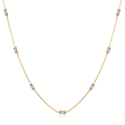 CANNER Necklace For Women Silver 925 Sterling Colored Zircon Collarbone Chain Trendy Jewelry Delicate Simple Long Thin Chain