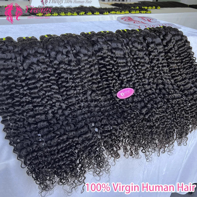 Yiwigs 12A Grade Deep Curly 100% Raw Virgin Human Hair Bundles Vietnamese Unprocesse Curly Hair Weave Extensions For Women