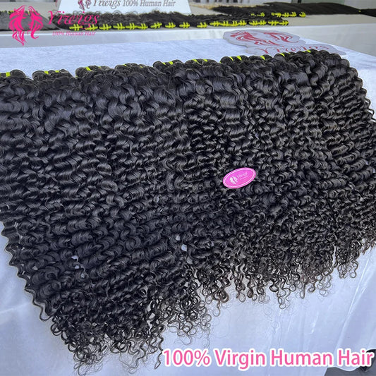 Yiwigs 12A Grade Deep Curly 100% Raw Virgin Human Hair Bundles Vietnamese Unprocesse Curly Hair Weave Extensions For Women