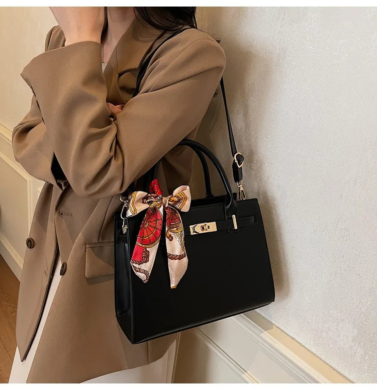 2025 New! Women's Red Tote Bag - Light Luxury, Large Capacity, Elegant Design, Versatile for Work & Party, Premium PU Leather