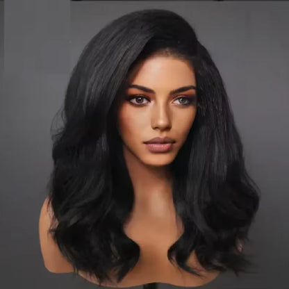 Glueless 26Inch 180%Density Black Kinky Curly 13*4*1 Lace Front Wigs For Women With Baby Hair Synthetic Fiber Daily Wear Wigs