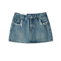 Mini skirts for women high waisted denim skirt black distressed jeans skirts womens 2024 Summer clothes blue jean skirts ripped