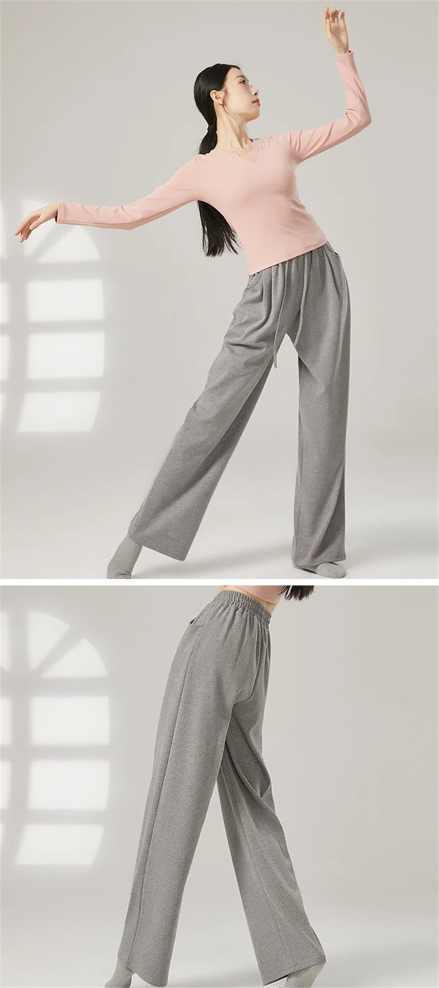 Women Loose Yoga Pants Autumn Soft Drawstring High Waist Modern Dance Sport Wide Leg Clothes Classical Dancing Training Trousers