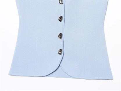 Women's 2025 New Summer Tops Chic Elastic Slim Elegant Holiday Women's Tops Summer Street Fashion Youth Tank Tops