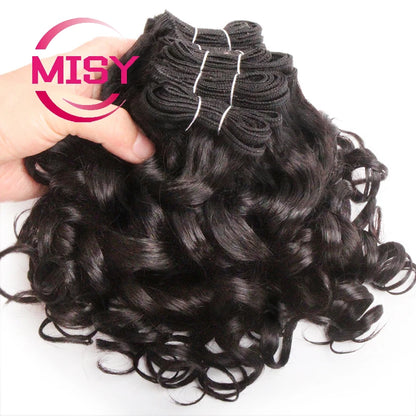 Curly Hair Bundles Brazilian Human Hair Weave 6 Bundles With Lace Closure Colored 1B/27/30/33/99J Short Hair Extension For Women