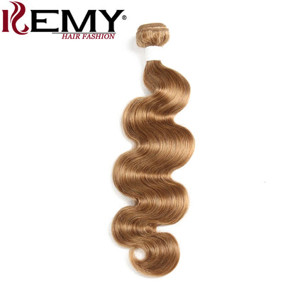 Body Wave Human Hair Bundles Honey Blonde Colored Human Hair Weave Bundles Brazilian Remy Hair Bundle Deals 1 PC KEMY HAIR