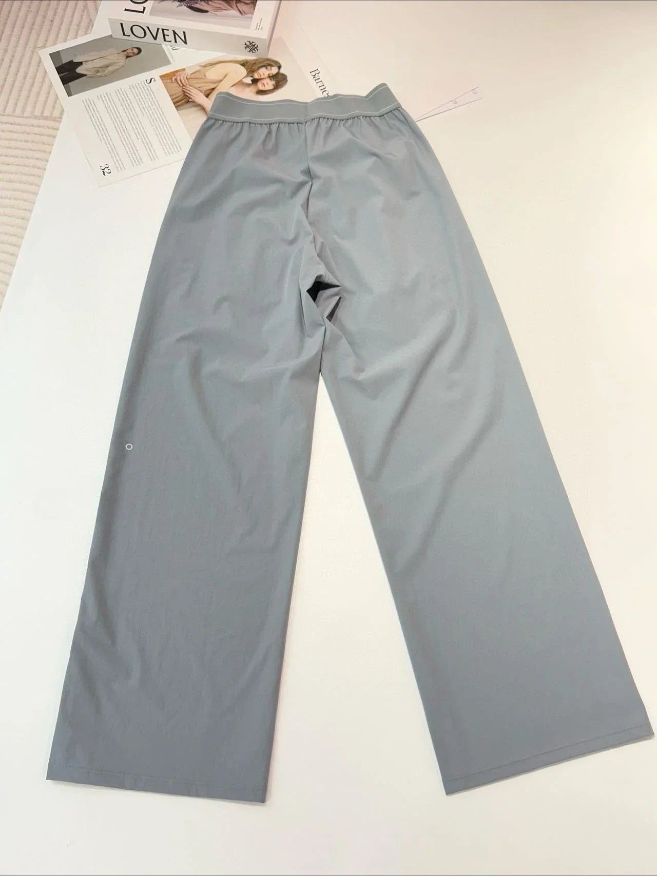 Yoga Sports Straight Leg Pants Women Thin Casual Fashion Solid Elastic Waist Quick Drying Sweatpants Loose Baggy Trousers Women