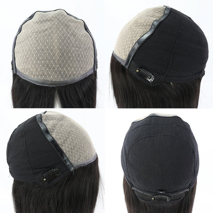 6x6“ Silk Top Full Lace Wig with PU front Real Virgin European Human Hair Wig for Women Silk Base with Elastic Net Wear to go