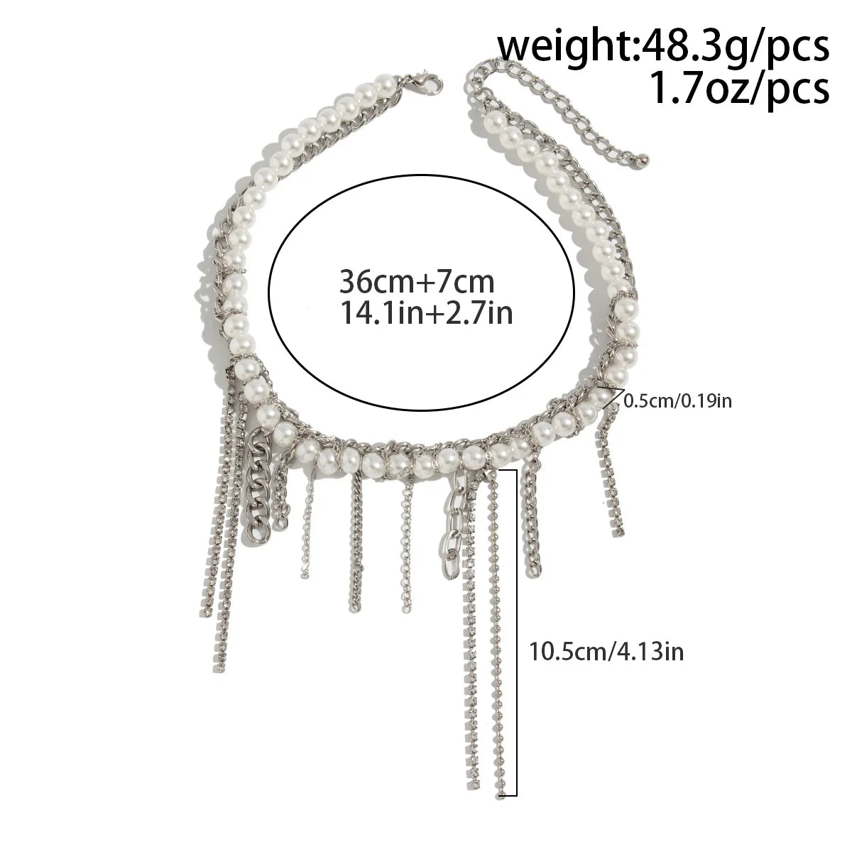 Necklaces for Women Heart-shaped Cross Imitation Pearl Tassel Long Necklace Colliers Femmes Girl Stuff