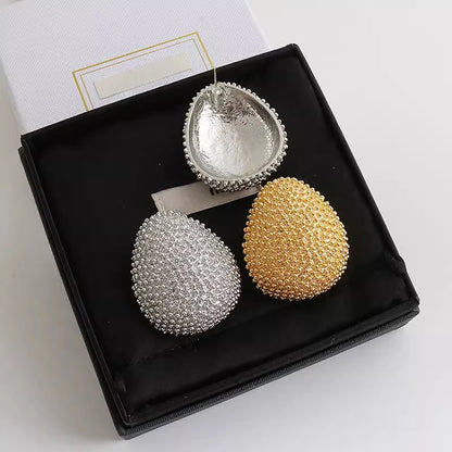 Modern Jewelry Popular Design Bead Feeling Metal Oval Teardrop Earrings For Women Party Gifts Exaggerative Ear Accessories