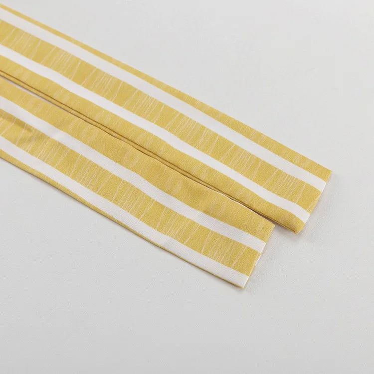 Women's Dress Sets Autumn New Striped Long-sleeved Loose Lace-up Top High-waisted Trousers Fashion Casual Suit for Women