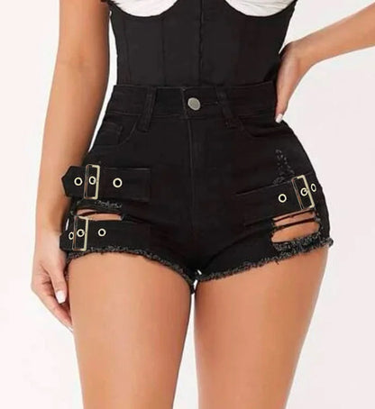 2025 New High Waist Sexy Ripped Stretch Denim Jeans Shorts Ripped Jeans for Women