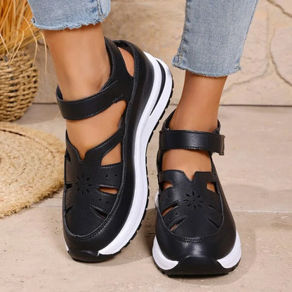 Women's Shoes 2025 Hot Sale Closed Toe Women's Sandals Casual Rome Sandals Women Hollow Platform Wedges Plus Size Shoes Female