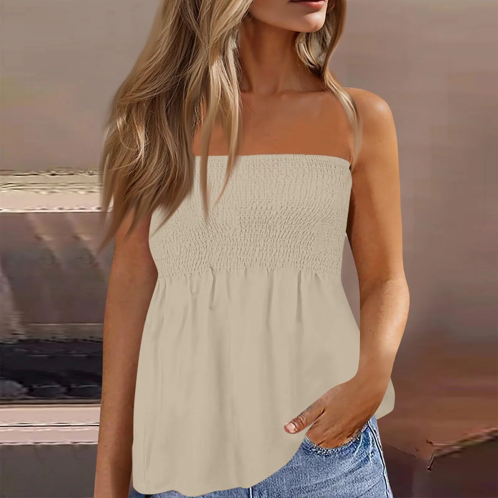Women Clothes Off Shoulder Corset Tops Summer 2025 T-Shirts Vintage Aesthetic Clothing Women Tube Top Streetwear Sleeveless Top