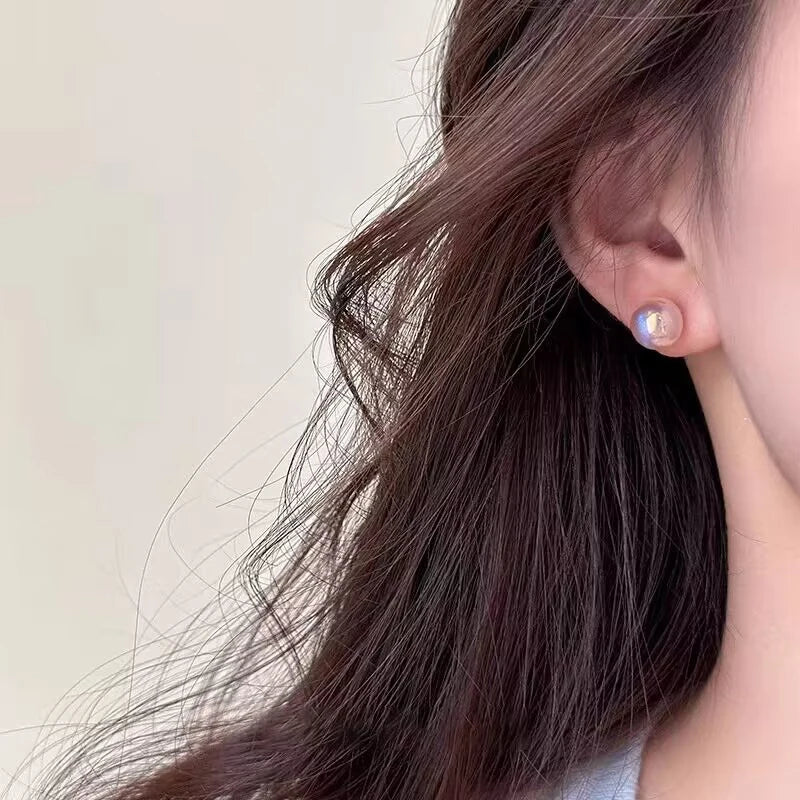Fashion Pink Pearl Stud Earrings For Beauty Women Simple Elegance Light Luxury Ear Accessories Fashion Party Jewelry Gifts