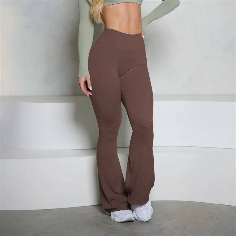 Bum New Yoga Pants Flare Scrunch Butt Pants Women Bell Bottoms Yoga Leggings High Waist Gym Fitness Pants Stretch Workout