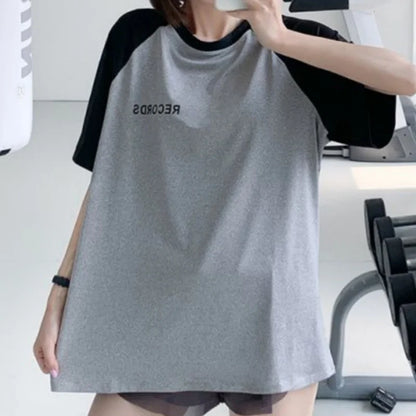 Yoga Top Women Fashionable Fitness Clothing Breathable Loose Short Sleeve Summer Running Sports Training T-shirt Plus Size