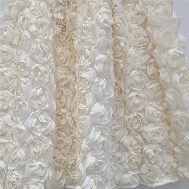 Skirt for Women 2025 Summer Versatile Three Dimensional Flower Mid-calf Skirt High Waist Big Swing Fashion A-line Long Skirts