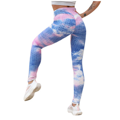 Yoga Pants Tie Dye Seamless Leggings Push Up Women Sports Fitness Contour Yoga Running Pants Elastic Nylon Tights Legging