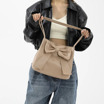 Fashion Bow Handlebags For Women Shoulder Bags Leisure Armpit Bag Shopping Versatile Bags Dumpling Handbag Female Hand Bags