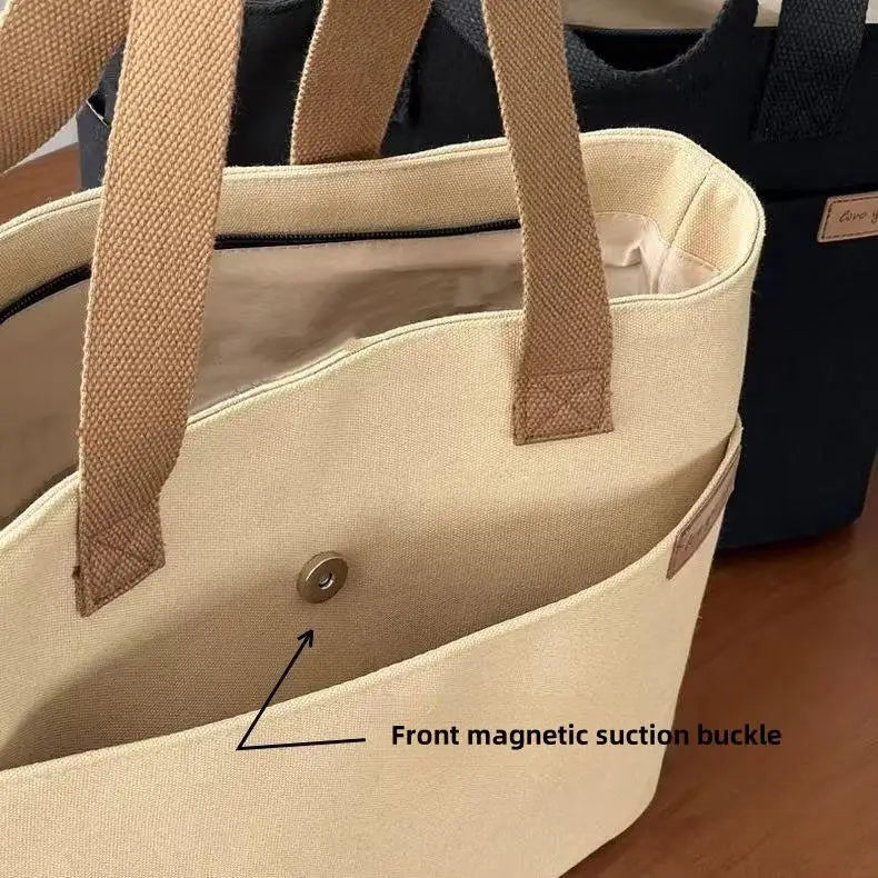 New Canvas Tote Bags for Women Large Capacity Single Shoulder Bag Student Classes Commute Carrying Bag Ladies Casual Handbags