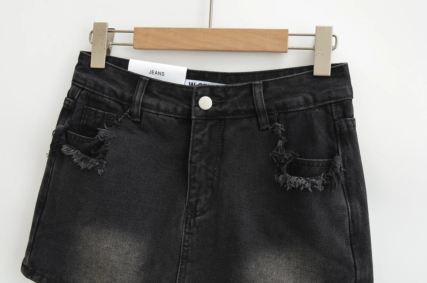 Mini skirts for women high waisted denim skirt black distressed jeans skirts womens 2024 Summer clothes blue jean skirts ripped
