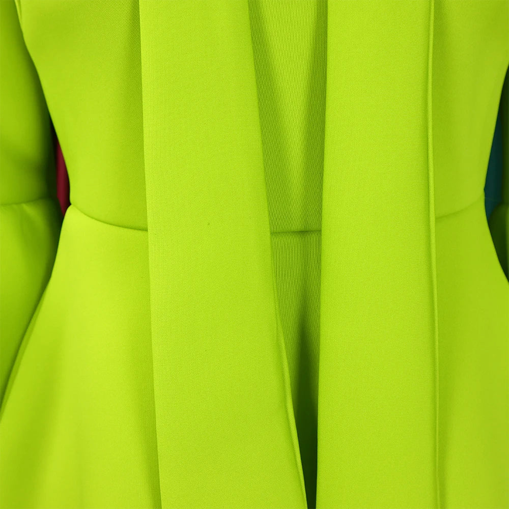 Elegant Dresses for Women Bow Collar Full Sleeve High Waisted A Line Mid Calf Luxury Female Birthday Party Dinner Vestidos Mujer