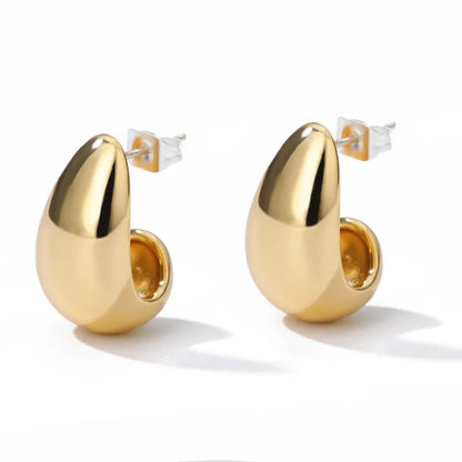 Heart Stainless Steel Earrings for Women Zircon Gold Color Hoop Earring Aesthetic Waterproof Ear Piercing Jewelry Accessories