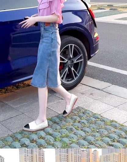 Jeans Skirts for Women New In Midi Woman Denim Skirt Vintage Korean Style Clothing Trend 2024 Stylish Harajuku Cheap Fashion V